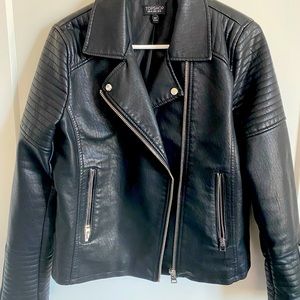 Women’s top shop faux leather jacket